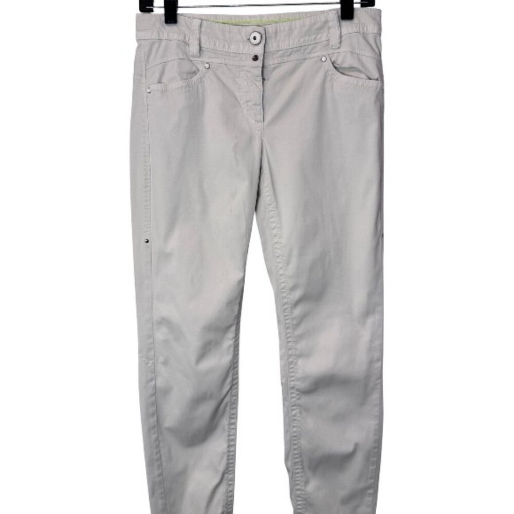 Marc Cain off white tapered straight slim fit pants size 32